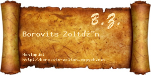 Borovits Zoltán névjegykártya